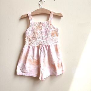 Art Class Girls Pink Orange Tie-Dye Romper – Size 4 Small